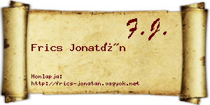 Frics Jonatán névjegykártya